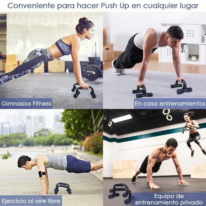 2x Soporte Push Up Para Flexiones Brazo Pecho - Espuma -203 - Negro