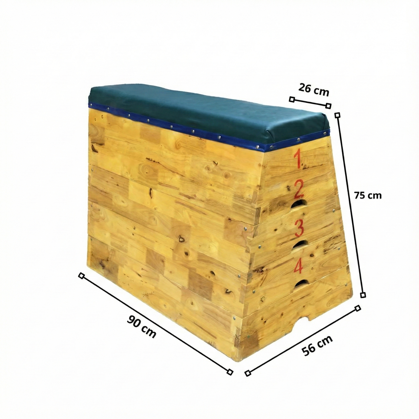 Banco Cajón de Salto Piramidal Madera 5 cuerpos