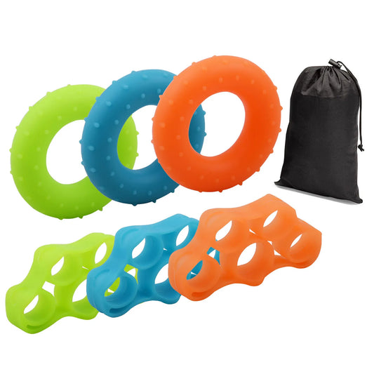Set x6 Hand Gripper Ejercitador dedos y antebrazo 3 niveles