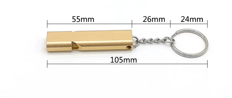 Silbato Pito metálico aluminio plano - Supervivencia