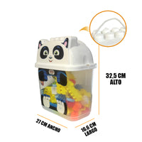 Lego Bloques de construccion 140 piezas +Caja de transporte diseño Panda para niños
