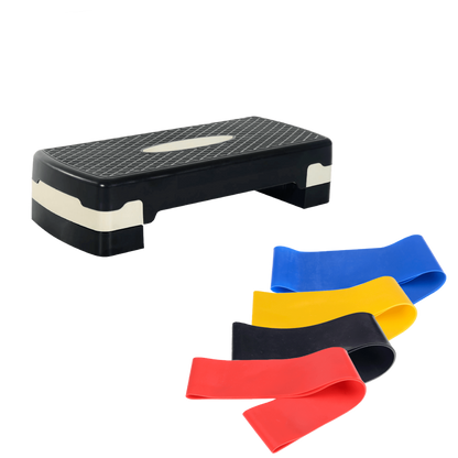 Pack Step aerobico 2 niveles + Set bandas elásticas