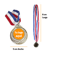 Medalla Deportiva 5 Cm con cinta tricolor- incluye sublimado