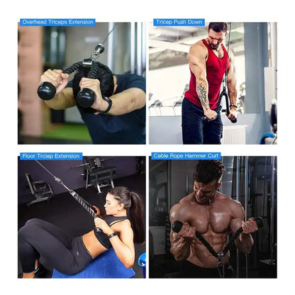 Set Polea Hogar Biceps/Triceps +Cuerda +Cable +Rueda +Baston445