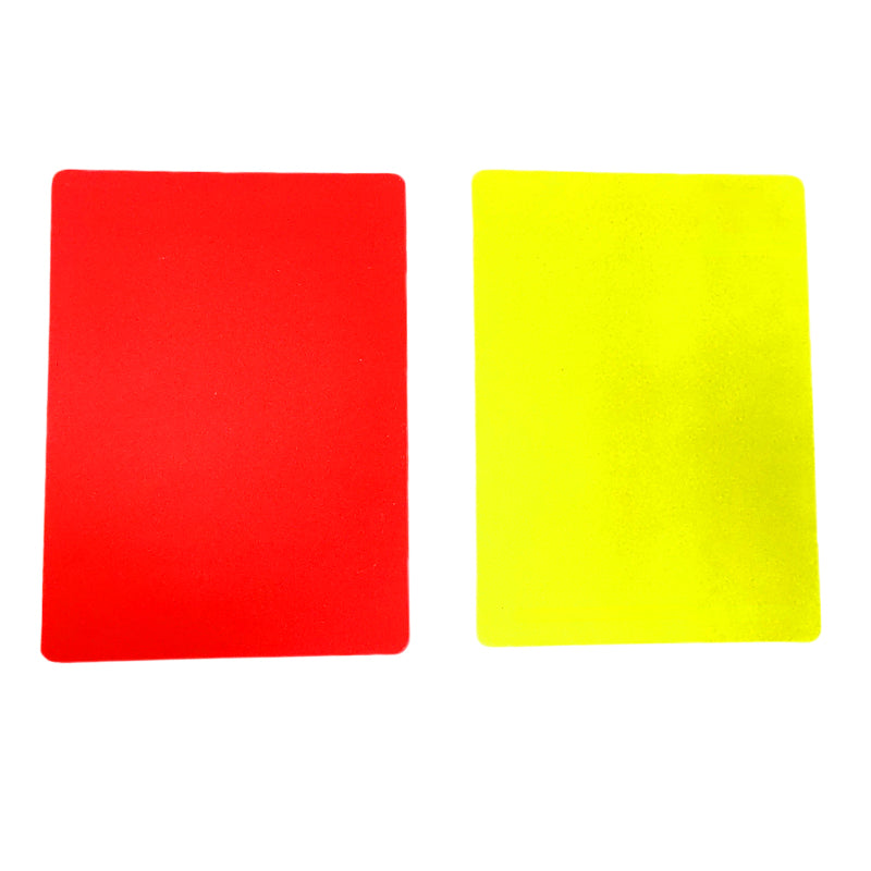 Tarjeta roja amarilla con billetera, papel de grabación y lápiz, árbitro Fútbol