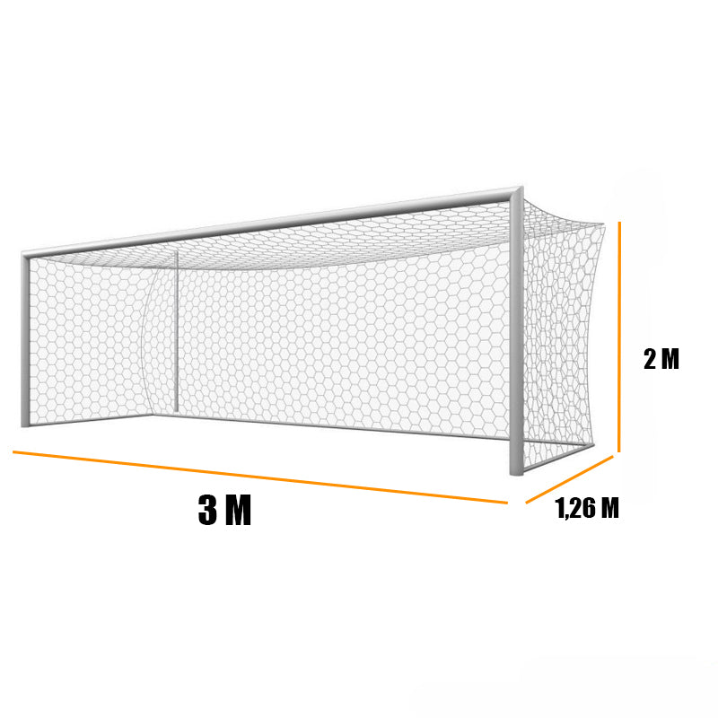 PAR Red malla Arco Futbol Baby Fútbol 3x2 mtr 2mm PAR