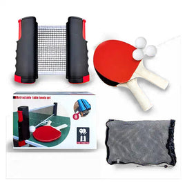 Set Ping Pong + Par paletas + Red retractil rollnet + 3 Pelotas -Ajustable -459