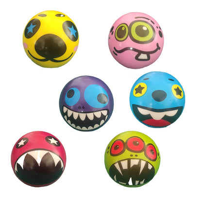 Set 12 pelotas carita smile antiestres 6cm - colores