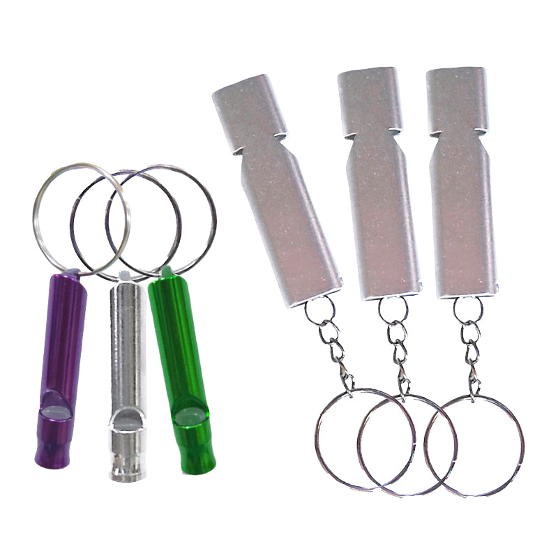 Set x 6 Silbato Pito metálico aluminio Largo 4,6 - 5,5cm