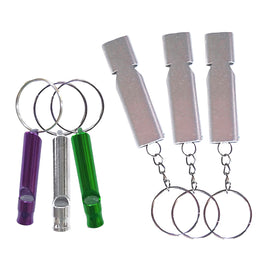 Set x 6 Silbato Pito metálico aluminio Largo 4,6 - 5,5cm
