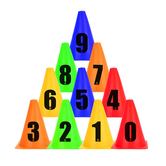Pack 10und- Cono Entrenamiento Coordinación Agilidad 18cm Enumerados
