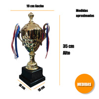 Pack Trofeo Copa Deportivo 35,40,44 Cm Alto Dorado