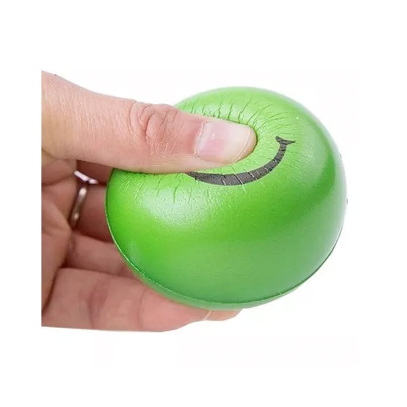 Set 12 pelotas carita smile antiestres 6cm - colores