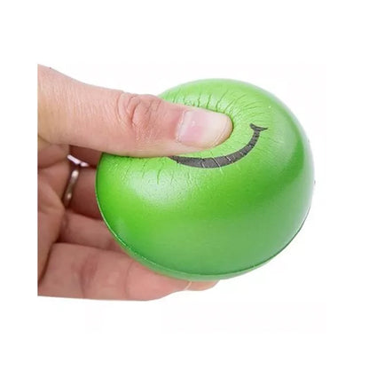 Set 12 pelotas carita smile antiestres 6cm - colores