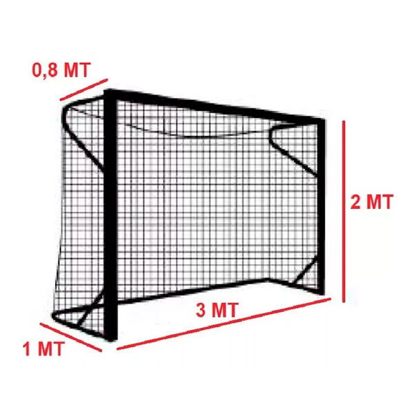 PAR Red malla Futbol 3x2mtr Marca Train Tipo Cajon 4mm