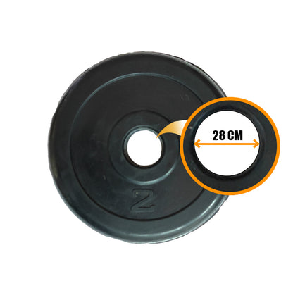 Par Discos Pesa 2 Kg Barra Preolimpica - Total 4kg