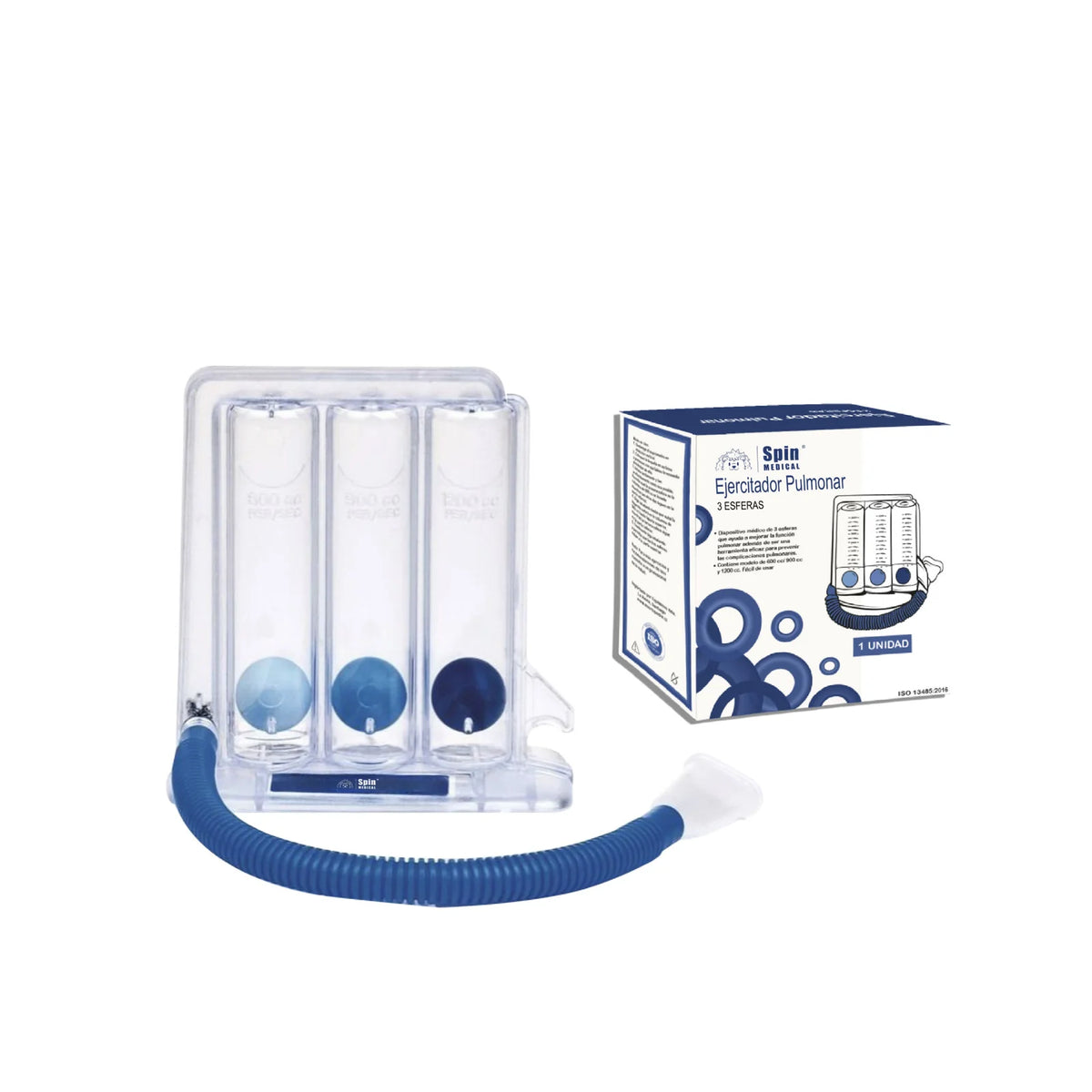 Ejercitador pulmonar Triflow Spirometer TRI-12 Spin Medical