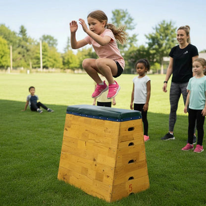Banco Cajón de Salto Piramidal Madera 5 cuerpos