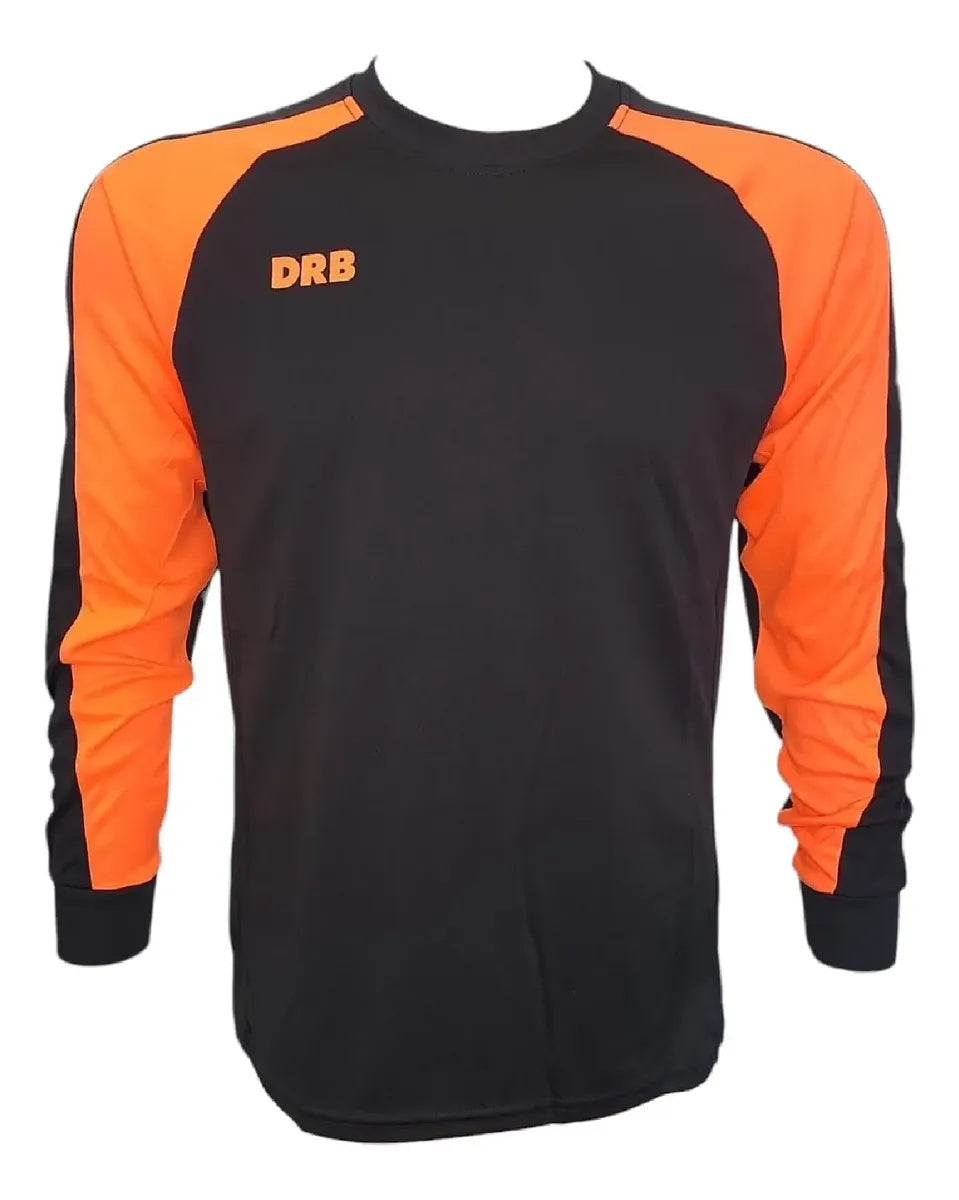 Camiseta poleron Arquero Negro/Naranja Neon - DRB