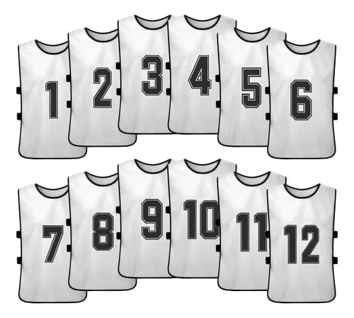 Pack 12x Peto Abierto enumerado del 1 al 12