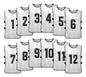 Pack 12x Peto Abierto enumerado del 1 al 12