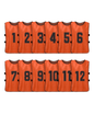 Pack 12x Peto Abierto enumerado del 1 al 12
