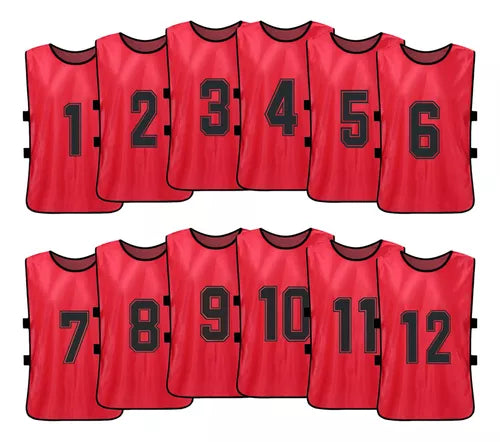 Pack 12x Peto Abierto enumerado del 1 al 12