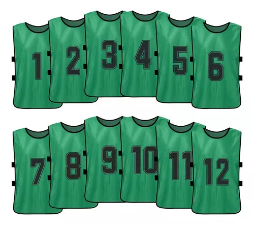 Pack 12x Peto Abierto enumerado del 1 al 12