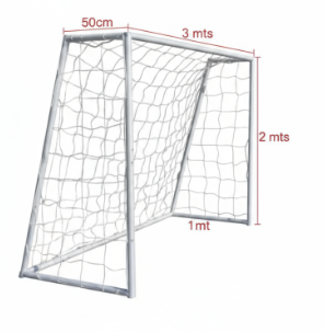 PAR Arco Baby Futbol 3x2 mtr FIERRO Armado