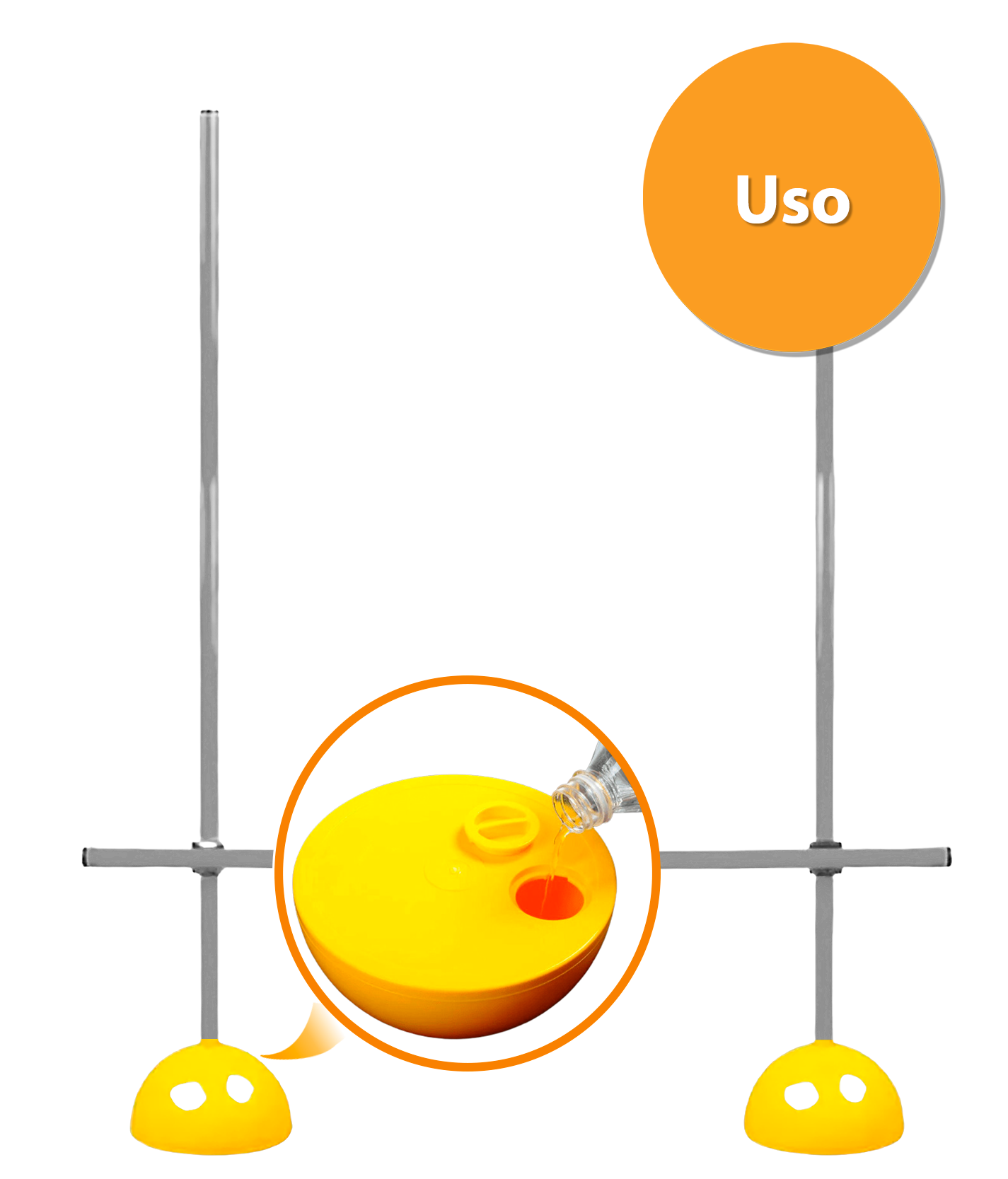 Base Para Vara Stick De Vallas De Salto Unidad Agilidad N095A - Amarilla