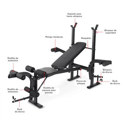 Banca multi + Pedricador Bicep + Cruadricep + Isquios 001B