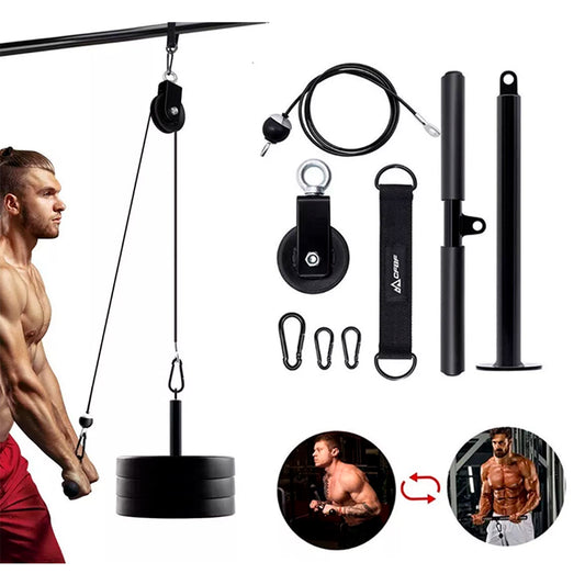 Set Polea Hogar Biceps/Triceps +Barra +Cable +Rueda +Baston 004