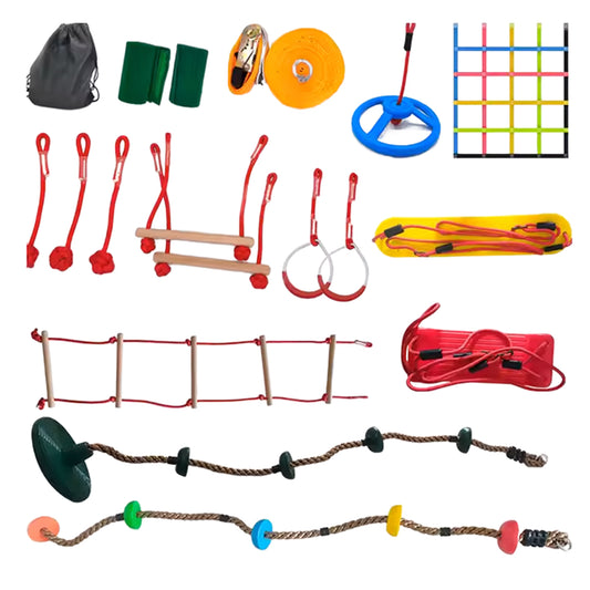 Juego exterior obstaculos ninja Set 14 piezas -798