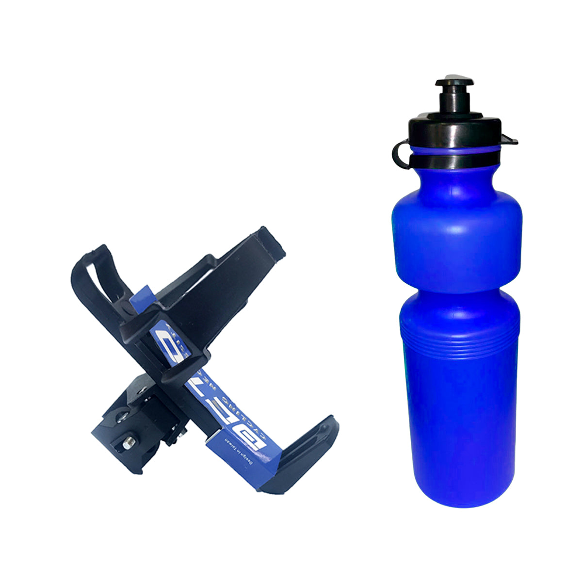 Pack Soporte porta botella Bicicleta + 1 Botella BLANCA Caramagiola Plastica