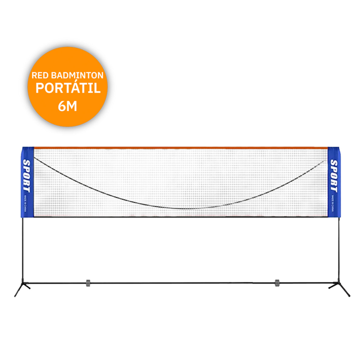 Red Badminton con Parantes y Red portable con Bolso 6 metros