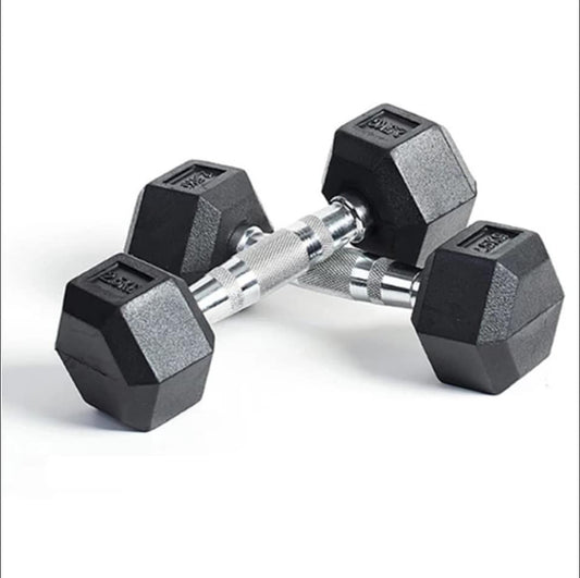 PAR Mancuerna Hexagonal Caucho Goma Crossfit Funcional 2.5 Kg - PAR
