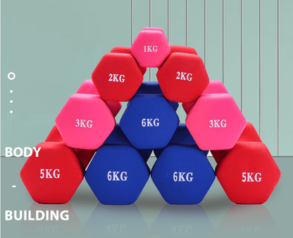 PAR Mancuerna Acero Hexagonal Vinilo 3 Kg - Total 6Kg