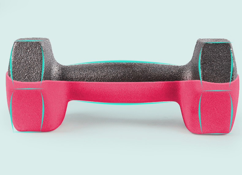 PAR Mancuerna Acero Hexagonal Vinilo 3 Kg - Total 6Kg