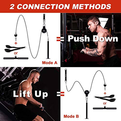 Set Polea Hogar Biceps/Triceps +Barra +Cable +Rueda +Baston 004
