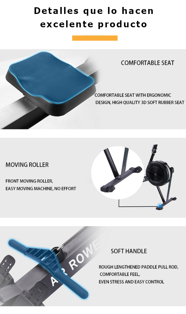 Remadora acero Air Rower - Cadena Aire