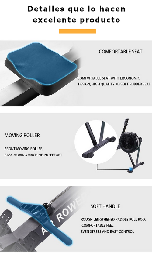 Remadora acero Air Rower - Cadena Aire| Inaltum Fitness