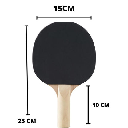 Set Paleta Raqueta Ping Pong + 3 pelotas - mango madera natural
