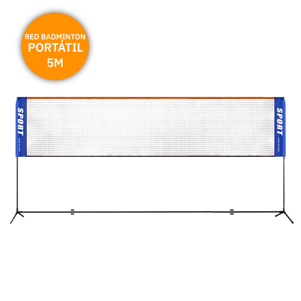 Red Badminton con Parantes portables y Red con Bolso 5 metros