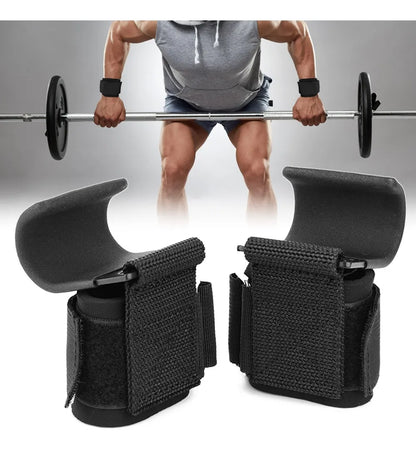 MuÃ±equera Con Gancho. Levantamiento Pesas Gimnasio Crossfit - Negro