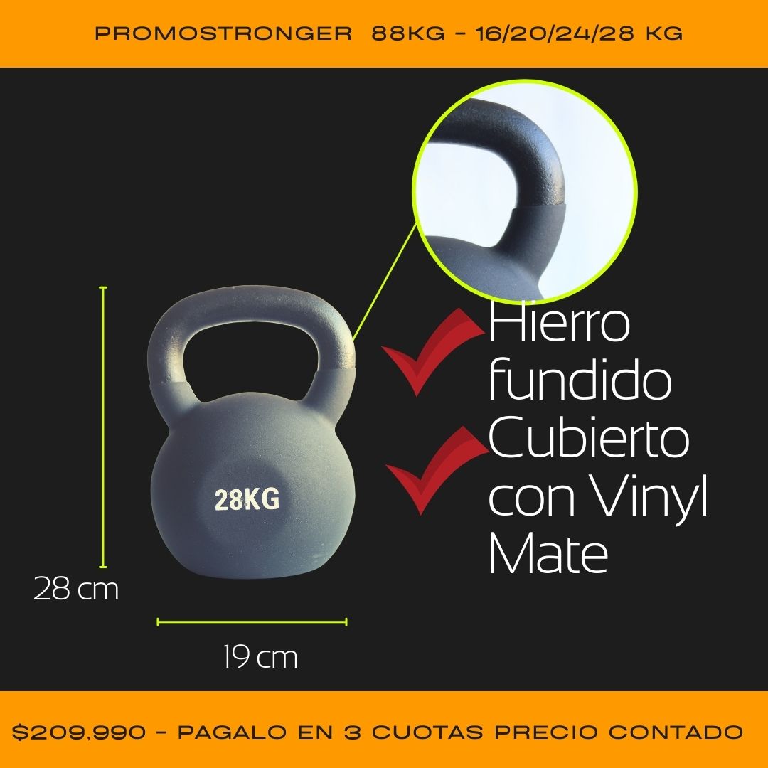 Kettlebell Pack 88Kg Stronger 16/20/24/28KG - PROMO02