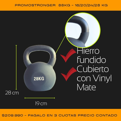 Kettlebell Pack 88Kg Stronger 16/20/24/28KG - PROMO02