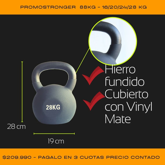 Kettlebell Pack 88Kg Stronger 16/20/24/28KG - PROMO02