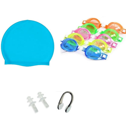 Pack natación  +Lentes +Gorro +Tapones oidos+clip nasal