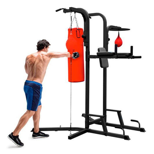 Torre estación Jaula multifunciones - Full PRO Boxeo Dominadas Incluye Punching y pera