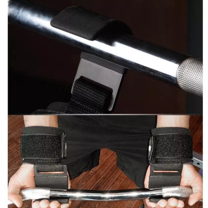MuÃ±equera Con Gancho. Levantamiento Pesas Gimnasio Crossfit - Negro